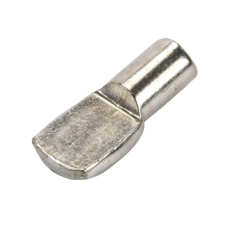 Flat Spoon Style Shelf Support - 1/4" Pin - Nickel - 25 Pack